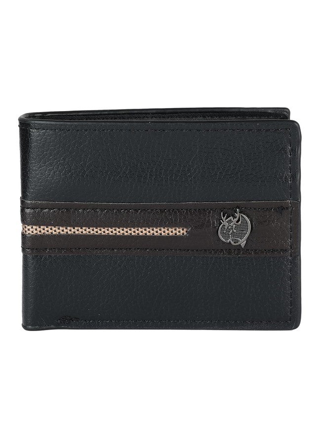 ZEVORA Men Travel, Trendy, Casual Black Leather Wallet (4 Card Slots) - Image 1